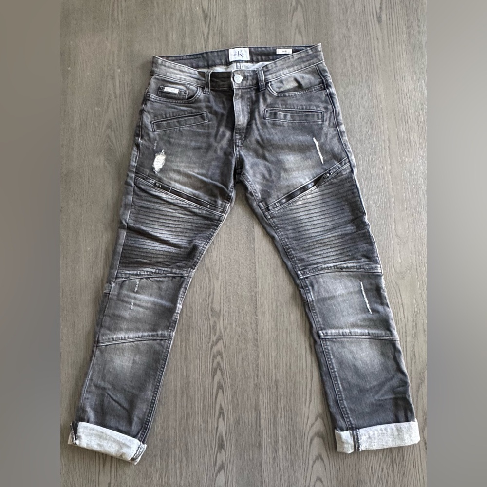 Men's Calvin Klein Distressed Dark Gray Jeans